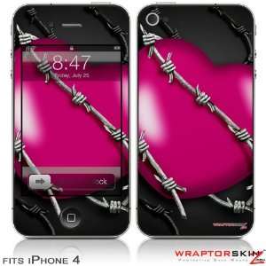 iPhone 4 Skin   Barbwire Heart Hot Pink (DOES NOT fit newer iPhone 4S)