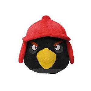  Angry Birds WINTER 6 Inch MINI Plush Figure Black Red Hat 