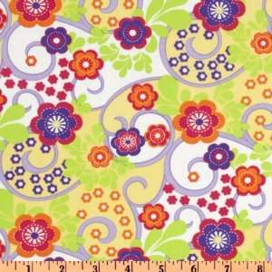  44 Wide Spring Fever Flower Dance White/Multi Fabric By 