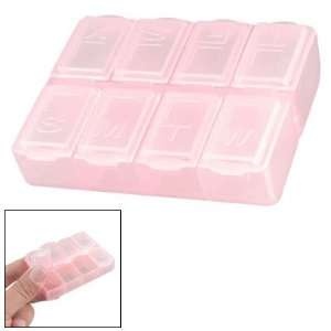  Rosallini Clear Pink Plastic 8 Sector Capsules Pill Organizer 