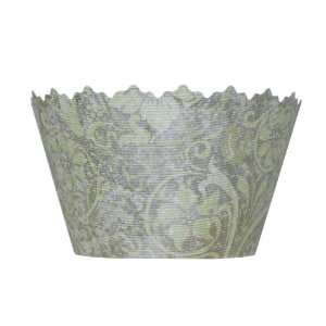  Green Floral Fantasy Cupcake Wrapper   Set of 12   Great for Bridal 