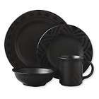   Midnight Sun 32 pc matte Black Dinnerware Set Service for 8 NEW