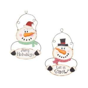 Pack of 6 Eco Country Christmas Snowman Hanging Wall Signs 