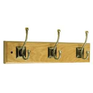  Hardware 129853 18 Inch Hook Rail with 3 Arched Coat and Hat Hooks 