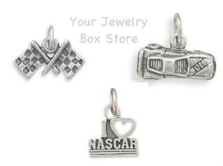 Sterling Silver Nascar Race Fans Charms  