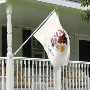  Illinois 3x5 foot Tornado porch flag kit   silver anti 