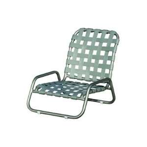   Cross Strap Cast Aluminum Arm Patio Lounge Chair Patio, Lawn & Garden