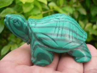 Hand Carved Man Made Malachite Gemstone Turtle Figurine S5874  