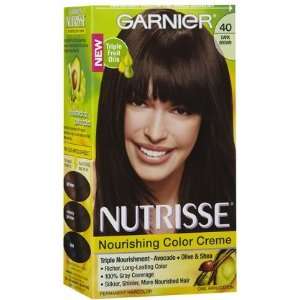  Garnier Nutrisse Level 3 Permanent Hair Creme, Dark Brown 