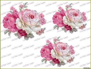 XL PinK & IVoRy RoSe BuNcHeS ShaBby DeCALs~FuRN SiZe  