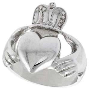  Sterling Silver Diamond Cut Claddagh Ring, size 6 Jewelry