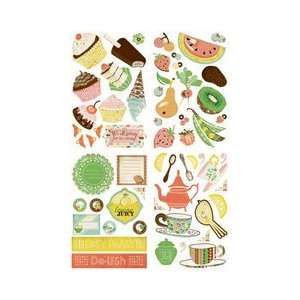  Basic Grey Nook and Pantry Die Cut Chip Stickers, 4 Sheets, Shapes 