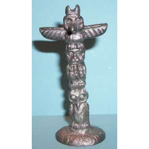   Spoontiques Pewter Native American Indian Totem Pole 