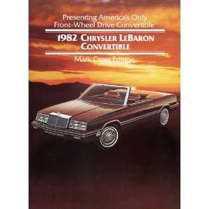 1982 Chrysler LeBaron Mark Cross Convertible Original Sales Brochure 