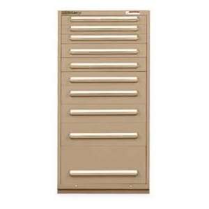   Cabinet 10 Drawers W/Dividers, 59H, Keyed Alike Lock Textured Putty
