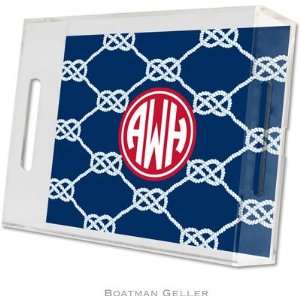  Boatman Geller Lucite Trays   Nautical Knot Navy (Small 