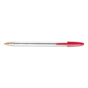  Cristal Stick Ball Pen Red Ink Medium 1.0 mm Case Pack 5 