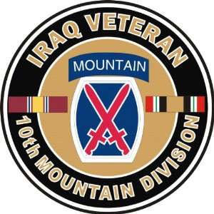  US Army Iraq Veteran 10th Mountain Decal Sticker 5.5 