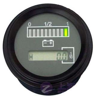 36 Volt Battery Indicator Hour Meter,Gauge  Tri color  