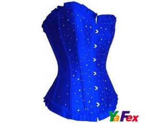   Beaded Boned A804 Lace Up Rhinestones Bustier Corset Size S 6XL  