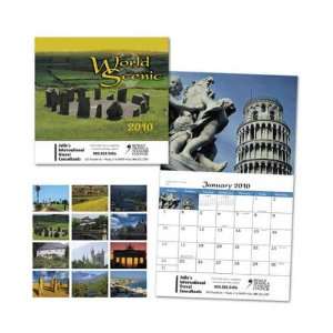   month calendar features various pictures of scenes of the world