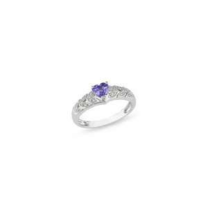   Accent Filigree Ring in 10K White Gold 5.0mm tanzanite rings Jewelry