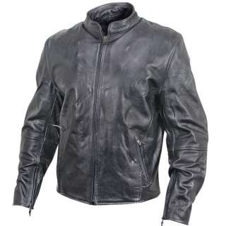 Armored Mens Vintage Leather Motorcycle Jacket M 4X  