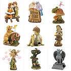 CHARMING BOY AND/OR GIRL GARDEN STATUES WITH SOLAR FIREFLY IN GLASS 