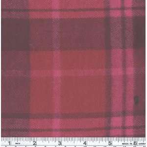  45 Wide Heavyweight Flannel Plaid Raspberry Farms Fabric 