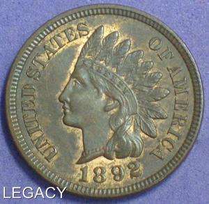 1892 INDIAN HEAD CENT FULL LIBERTY 4 DIAMONDS (IN+  