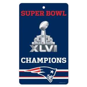  New England Patriots Super Bowl XLVI Champions 7.5x12 