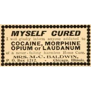  1902 Ad Medical Quackery Cocaine Morphine Opium Addiction 