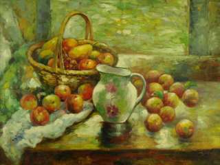 36x48 Oil Painting Art Extra Large Fruit Apple Pear Big  