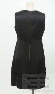 Stella McCartney Black Silk Satin Sleeveless Zip Back Dress Size 42 