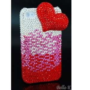   DIAMOND HEART CASE FOR IPHONE 4G AND 4GS Cell Phones & Accessories