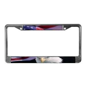  No Text   Bald Eagle Flag License Plate Frame by  