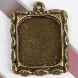 25pc Vintage Bronze Mini Photo Frame Pendant Charms C01  