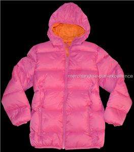   12 Girls Winter TRIPLE STAR Packable Jacket Coat HOODED Down New PINK