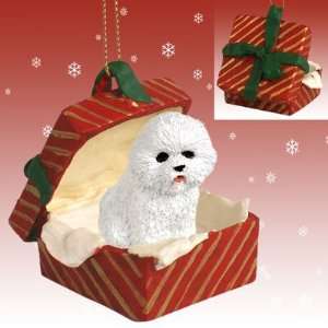 Bichon Frise Red Gift Box Ornament
