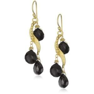 Heather Benjamin Sea Onyx Briolets with Gold Plated Earrings