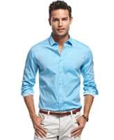 INC International Concepts Shirt, Long Sleeve Skeetch Shirt
