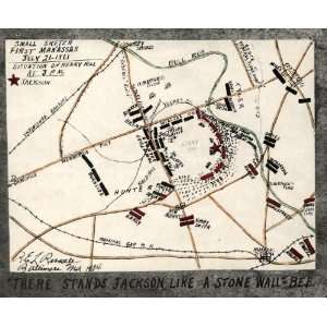  Civil War Map Small sketch, first Manassas, July 21, 1861 