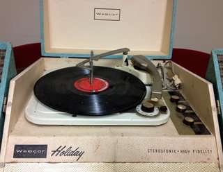 Webcor BP1153 1 Holiday Series Stereo Suitcase Record Player ~Early 