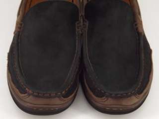 Mens boat shoes dark green brown Tommy Bahama 10.5 M moccasins leather 