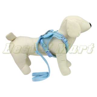   Pet Angle Wing Adjustable Soft Mesh Harness With Leash Lead  