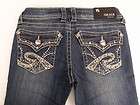 Grace in LA Boot Cut Rhinestone Swirl Pocket Jeans