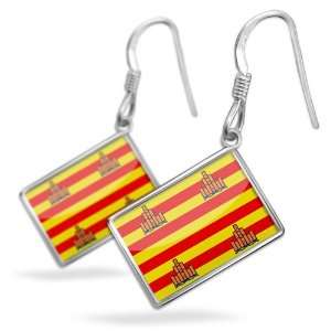  Earrings Ibiza (Spain) Flagwith French Sterling Silver 