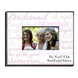 Baby Keepsake Shades of Pink on White Personalized Bridesmaid Picture 