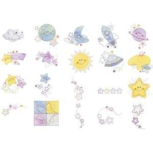  Brother PES Embroidery Card BABY CELESTIAL APPLIQUES 