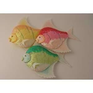   sequin fish 12 light weight Christmas ornaments